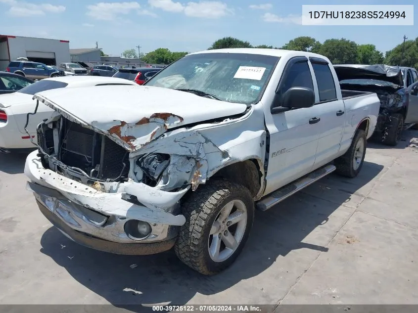 2008 Dodge Ram 1500 Slt VIN: 1D7HU18238S524994 Lot: 39725122