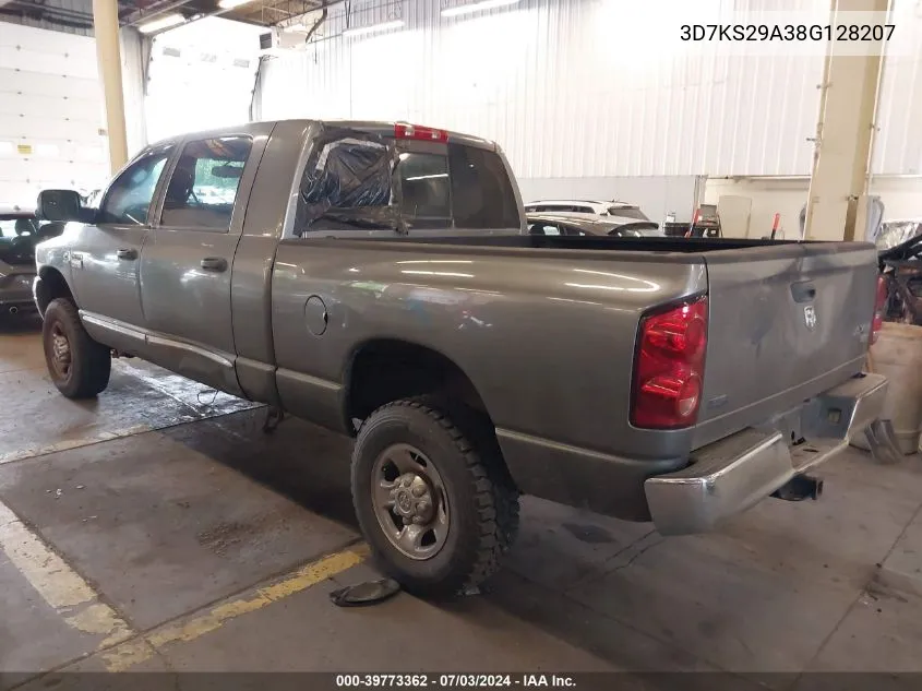 2008 Dodge Ram 2500 Laramie VIN: 3D7KS29A38G128207 Lot: 39773362