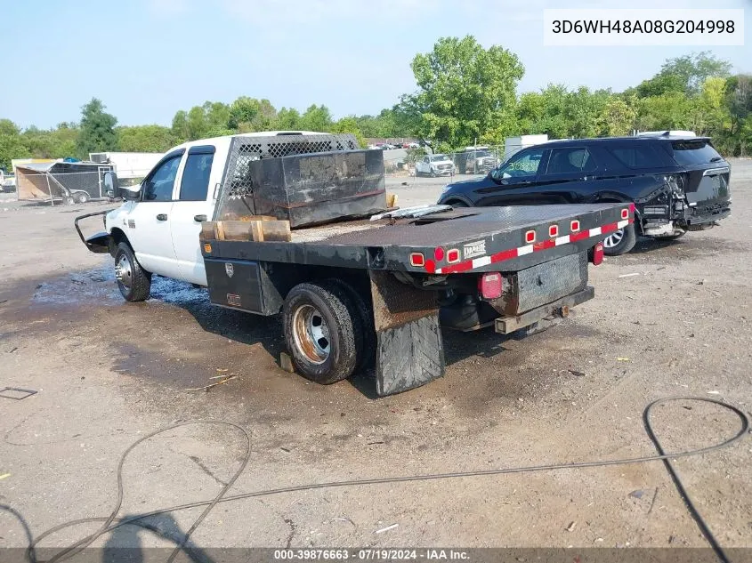 2008 Dodge Ram 3500 Hd Chassis St/Slt/Laramie VIN: 3D6WH48A08G204998 Lot: 39876663