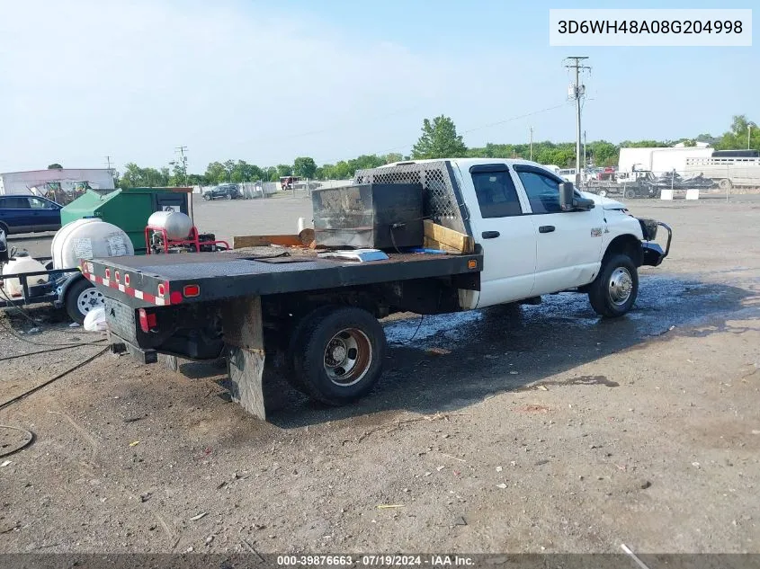 2008 Dodge Ram 3500 Hd Chassis St/Slt/Laramie VIN: 3D6WH48A08G204998 Lot: 39876663