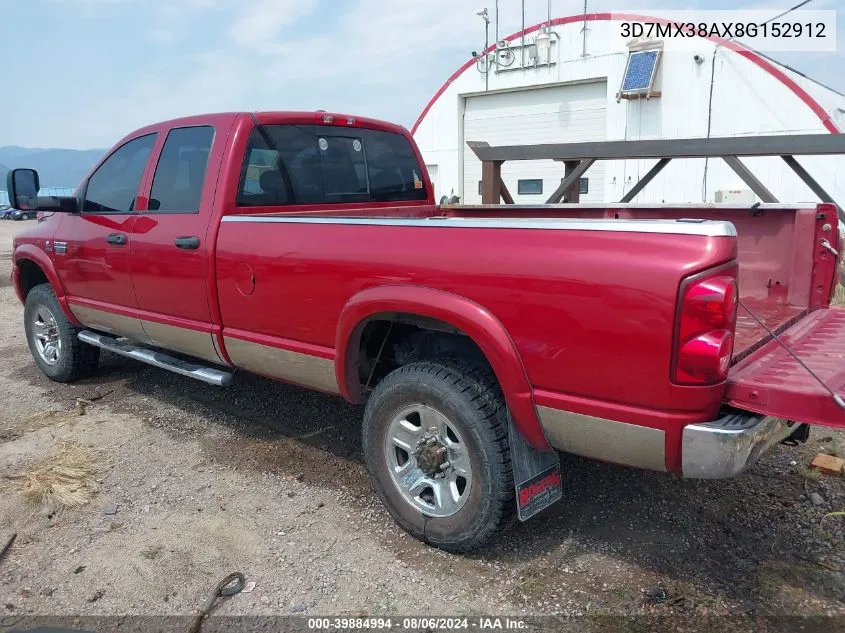 2008 Dodge Ram 3500 Laramie VIN: 3D7MX38AX8G152912 Lot: 39884994