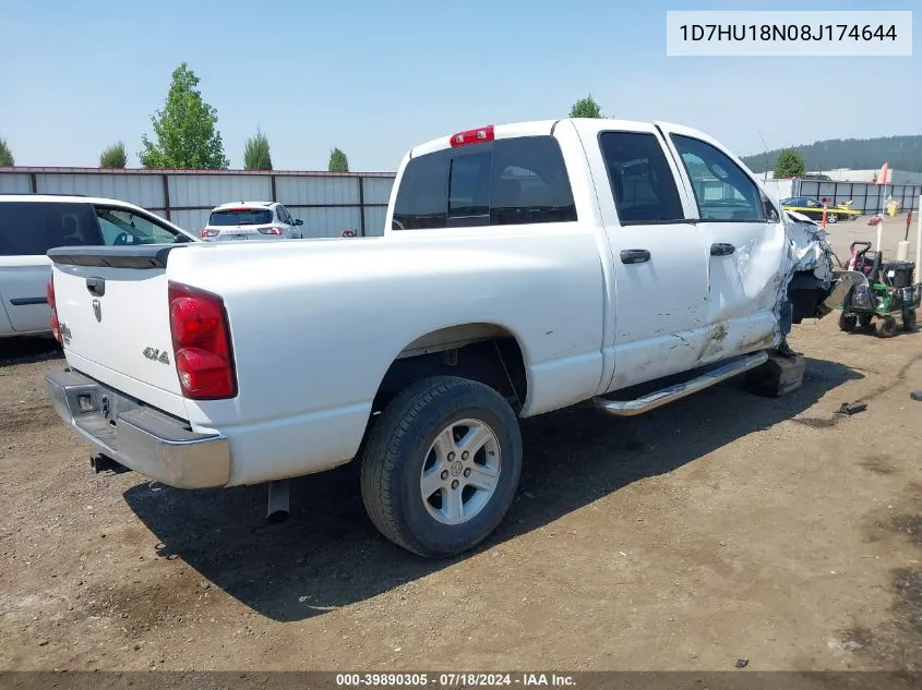 2008 Dodge Ram 1500 Slt VIN: 1D7HU18N08J174644 Lot: 39890305