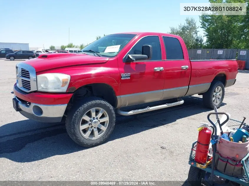 2008 Dodge Ram 2500 Slt VIN: 3D7KS28A28G108824 Lot: 39948469