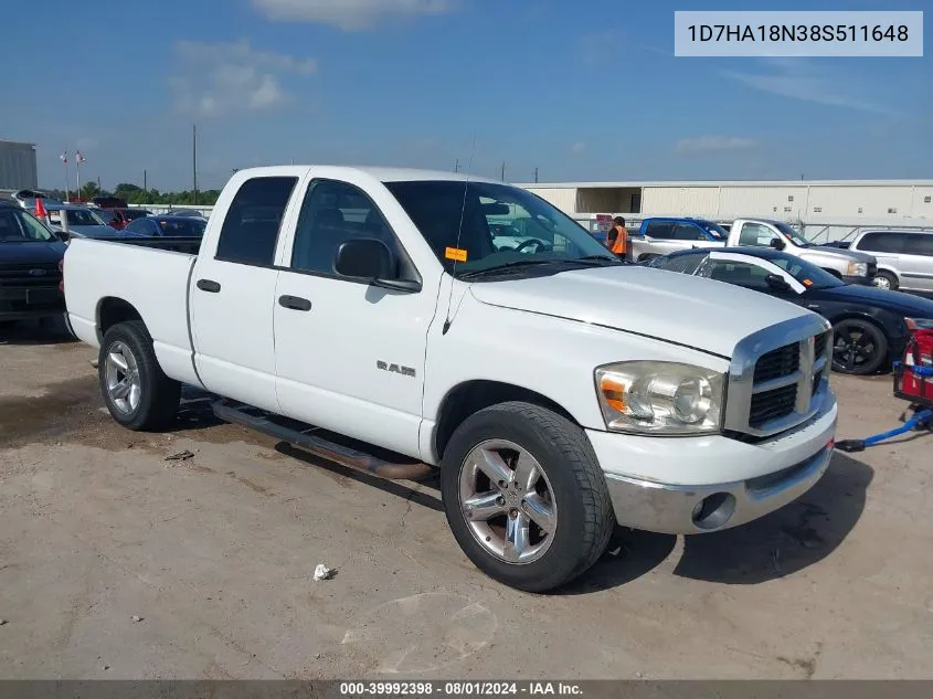 1D7HA18N38S511648 2008 Dodge Ram 1500 Slt