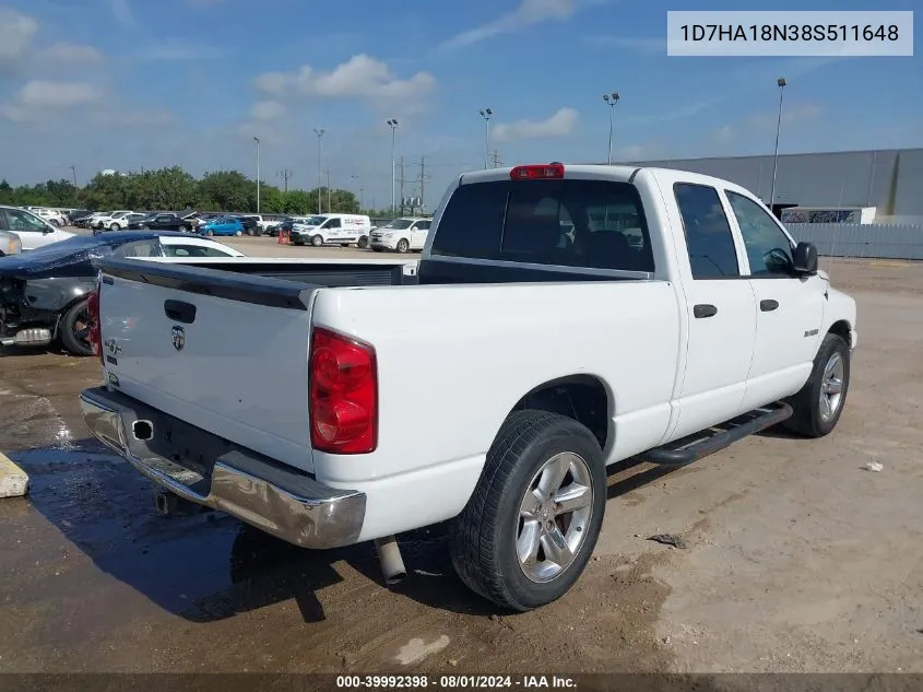 1D7HA18N38S511648 2008 Dodge Ram 1500 Slt