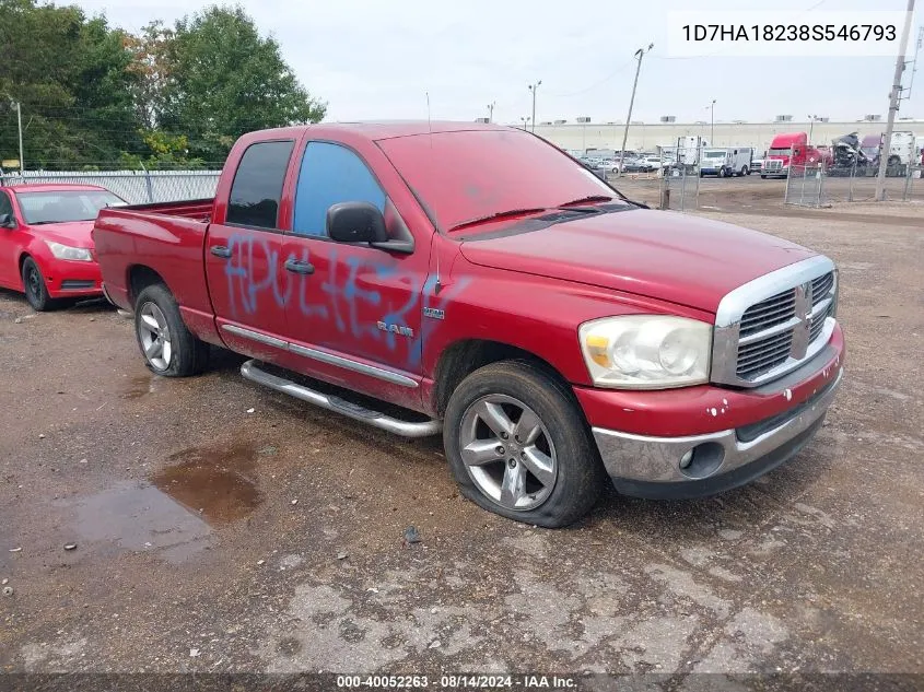 2008 Dodge Ram 1500 Slt VIN: 1D7HA18238S546793 Lot: 40052263