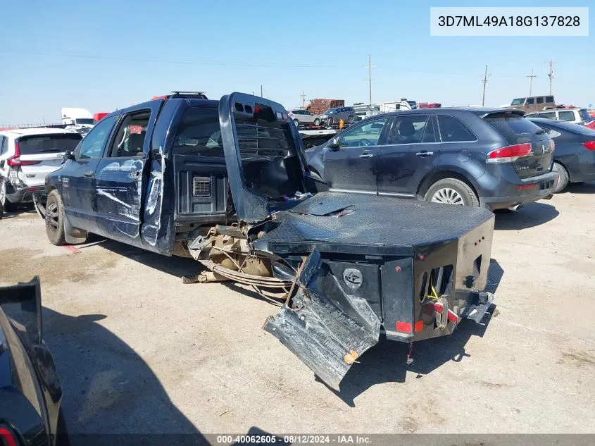 2008 Dodge Ram 3500 Sxt/Slt VIN: 3D7ML49A18G137828 Lot: 40062605