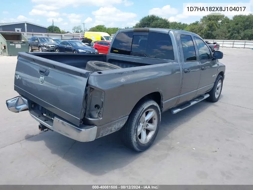 1D7HA182X8J104017 2008 Dodge Ram 1500 Slt