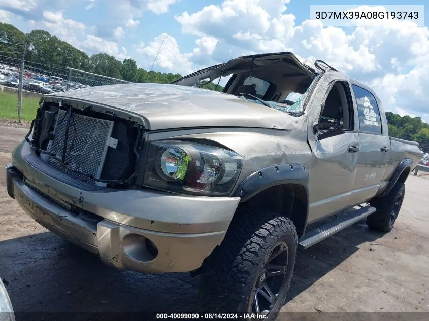 2008 Dodge Ram 3500 Sxt/Slt VIN: 3D7MX39A08G193743 Lot: 40099090