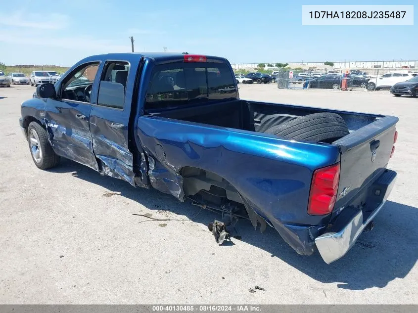 2008 Dodge Ram 1500 Slt VIN: 1D7HA18208J235487 Lot: 40130485