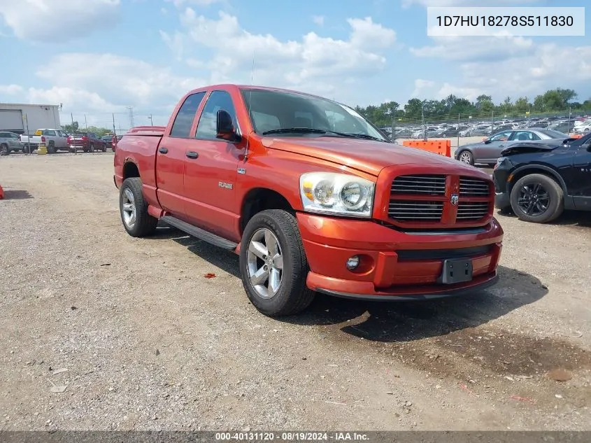 2008 Dodge Ram 1500 Slt VIN: 1D7HU18278S511830 Lot: 40131120