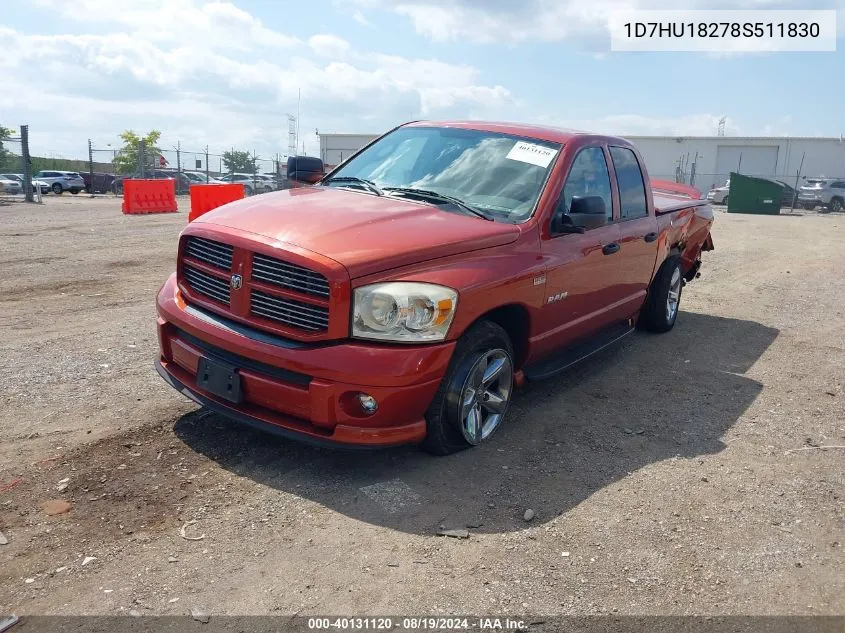 2008 Dodge Ram 1500 Slt VIN: 1D7HU18278S511830 Lot: 40131120