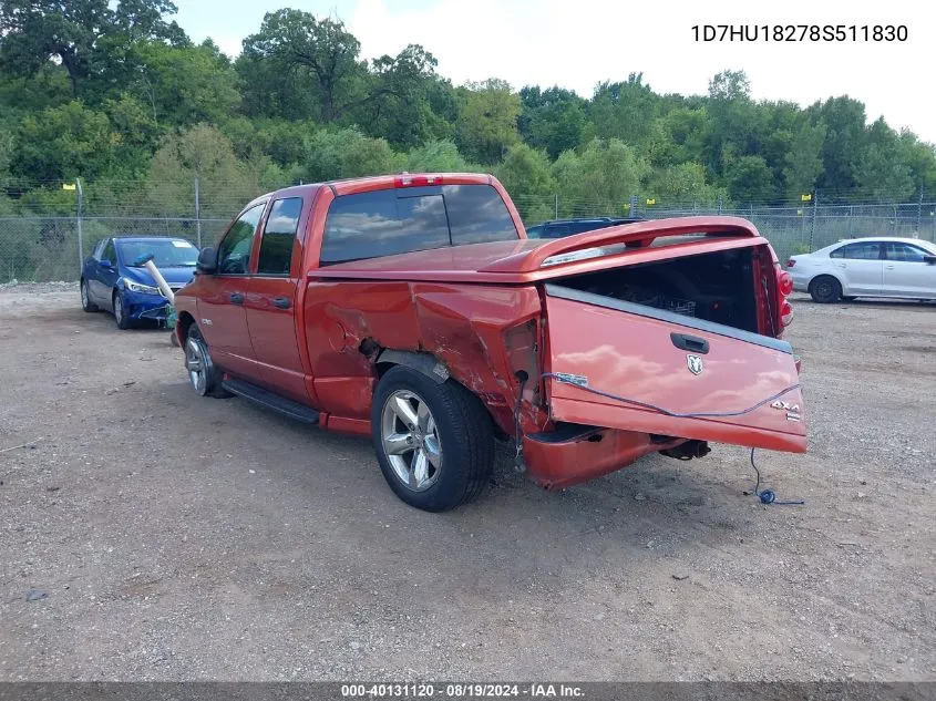 2008 Dodge Ram 1500 Slt VIN: 1D7HU18278S511830 Lot: 40131120