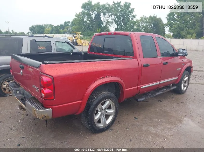 2008 Dodge Ram 1500 Slt VIN: 1D7HU18268S618559 Lot: 40131432