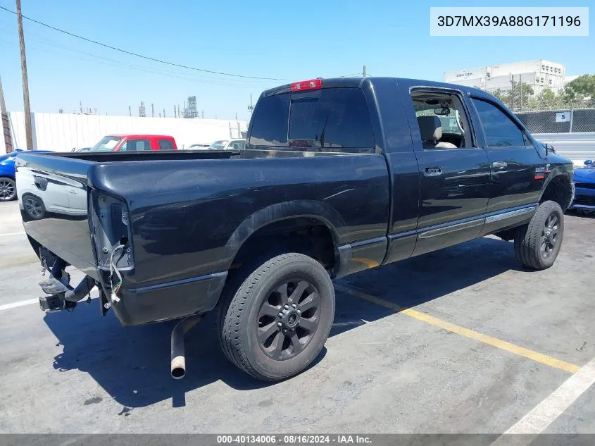 2008 Dodge Ram 3500 Laramie VIN: 3D7MX39A88G171196 Lot: 40134006