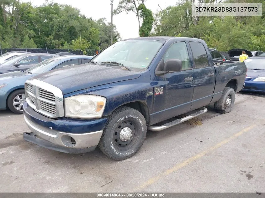 2008 Dodge Ram 2500 Slt VIN: 3D7KR28D88G137573 Lot: 40148646