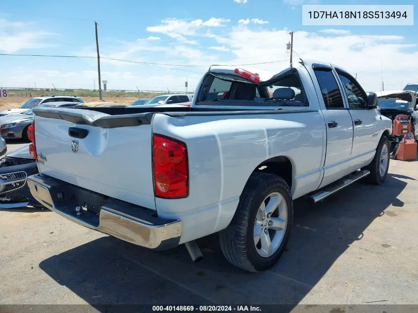 2008 Dodge Ram 1500 St/Slt VIN: 1D7HA18N18S513494 Lot: 40148669