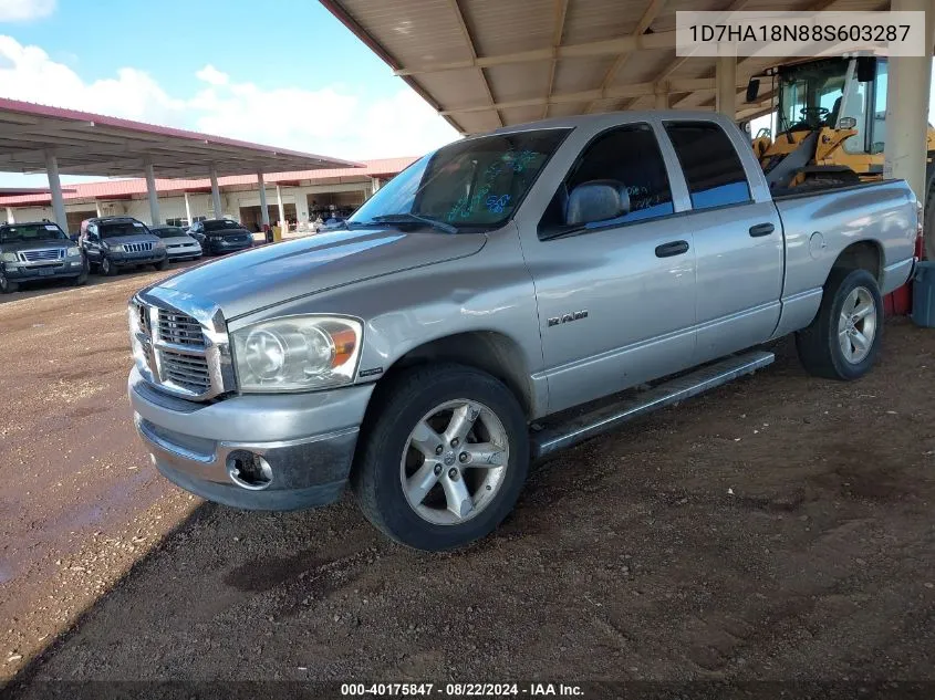 2008 Dodge Ram 1500 Slt VIN: 1D7HA18N88S603287 Lot: 40175847