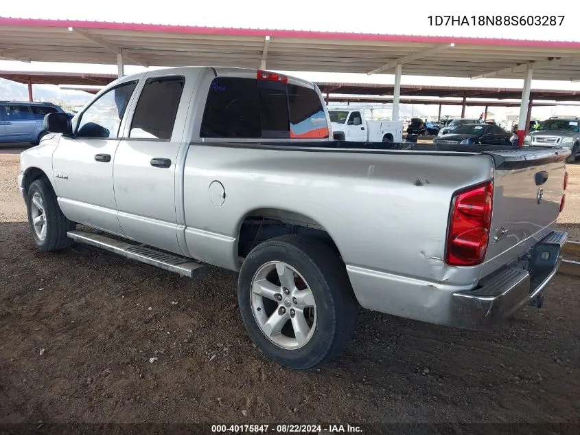 2008 Dodge Ram 1500 Slt VIN: 1D7HA18N88S603287 Lot: 40175847