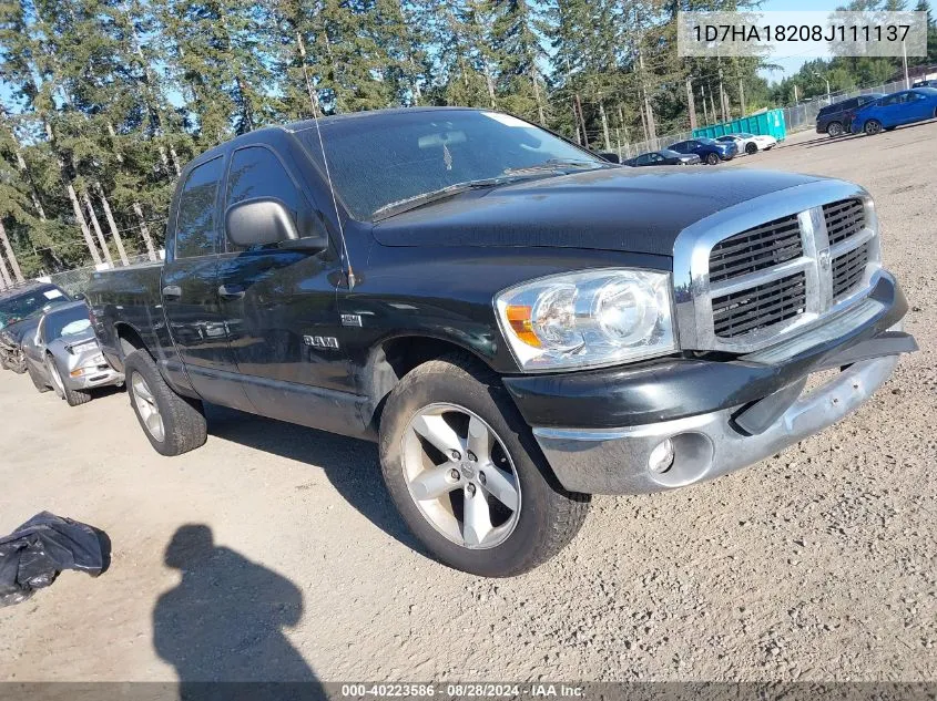 2008 Dodge Ram 1500 Slt VIN: 1D7HA18208J111137 Lot: 40223586