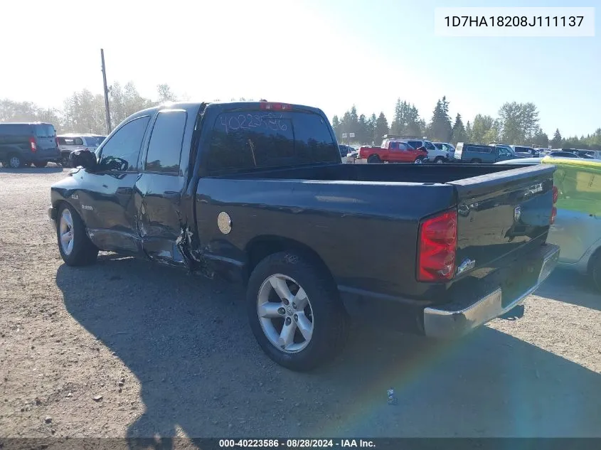 2008 Dodge Ram 1500 Slt VIN: 1D7HA18208J111137 Lot: 40223586