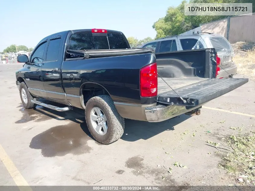 2008 Dodge Ram 1500 Slt VIN: 1D7HU18N58J115721 Lot: 40233732