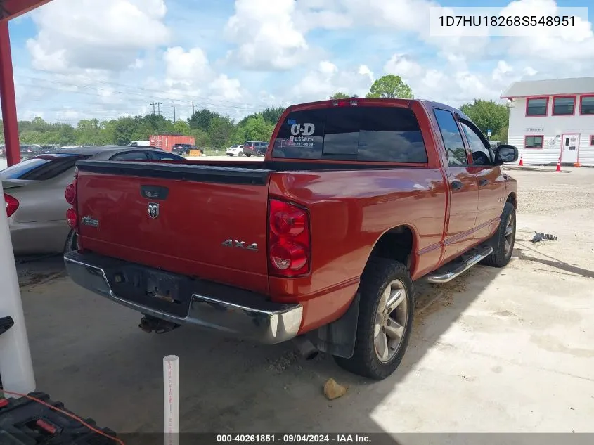 2008 Dodge Ram 1500 Slt VIN: 1D7HU18268S548951 Lot: 40261851