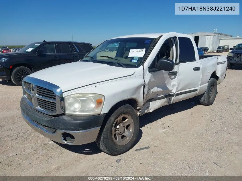 2008 Dodge Ram 1500 St/Slt VIN: 1D7HA18N38J221240 Lot: 40270255