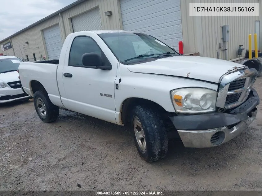 2008 Dodge Ram 1500 St/Sxt VIN: 1D7HA16K38J156169 Lot: 40273509