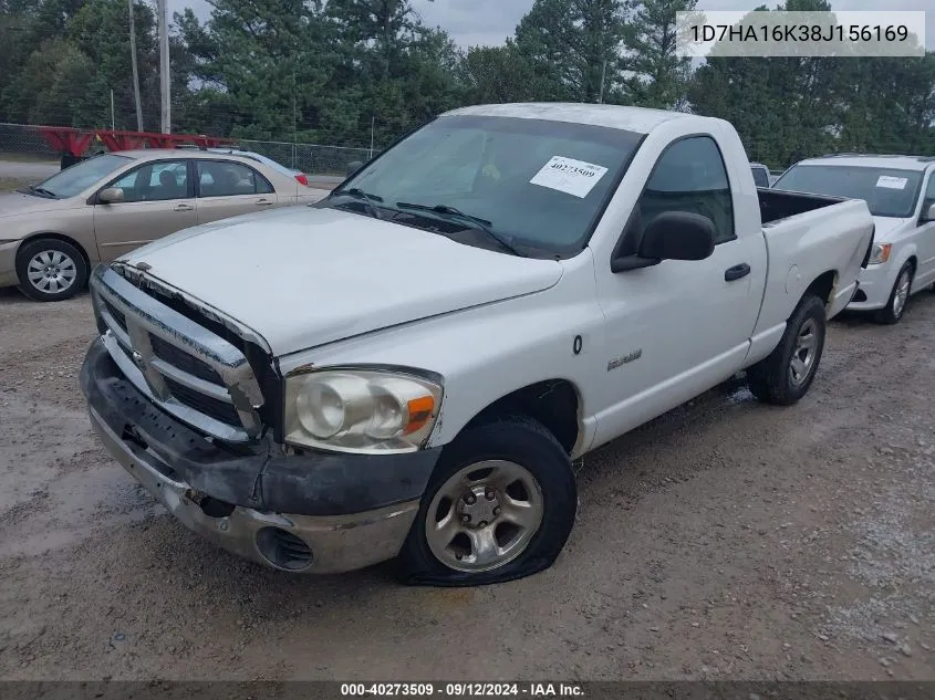 2008 Dodge Ram 1500 St/Sxt VIN: 1D7HA16K38J156169 Lot: 40273509