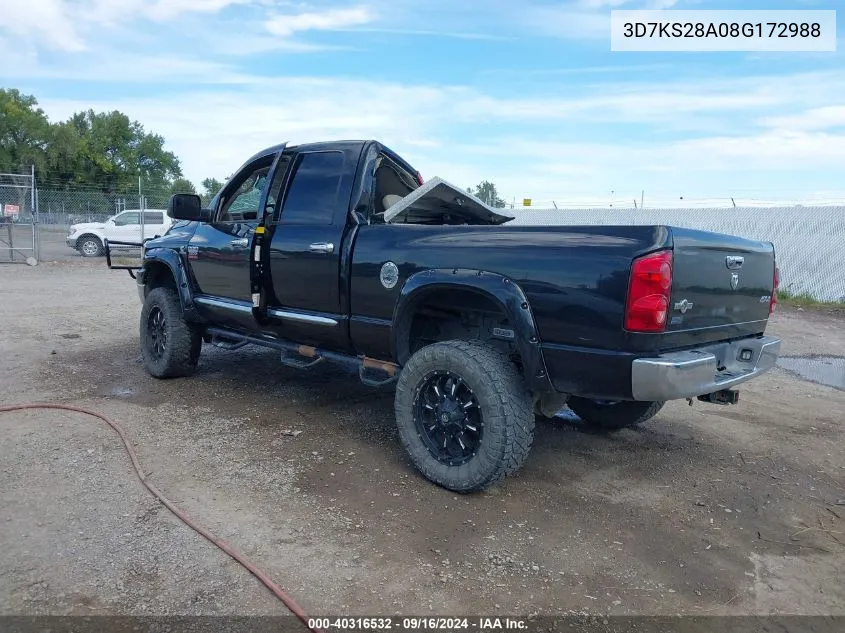 2008 Dodge Ram 2500 Slt/Power Wagon VIN: 3D7KS28A08G172988 Lot: 40316532