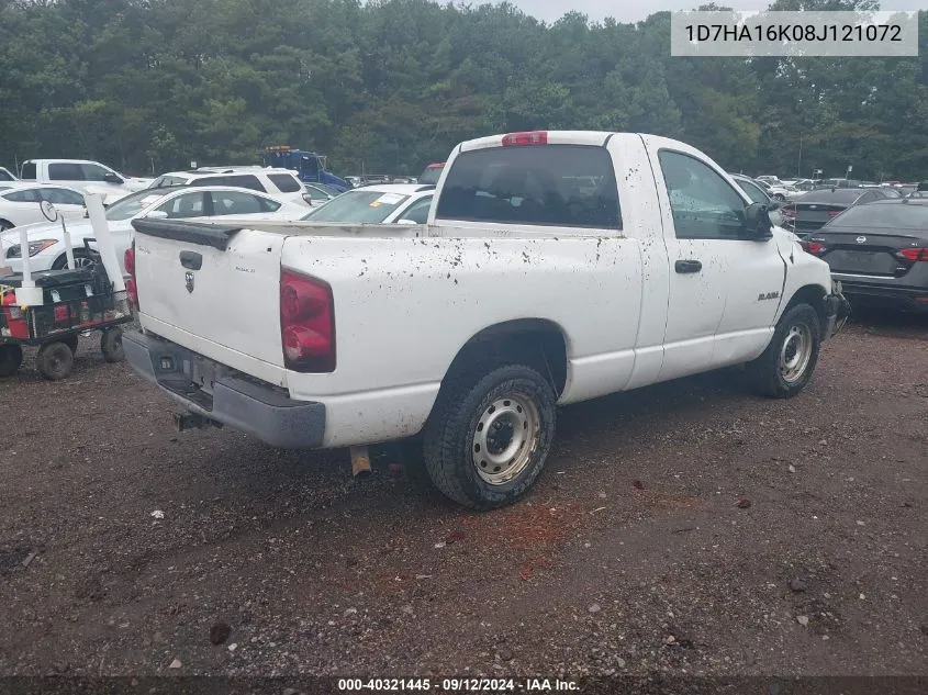 2008 Dodge Ram 1500 St VIN: 1D7HA16K08J121072 Lot: 40321445