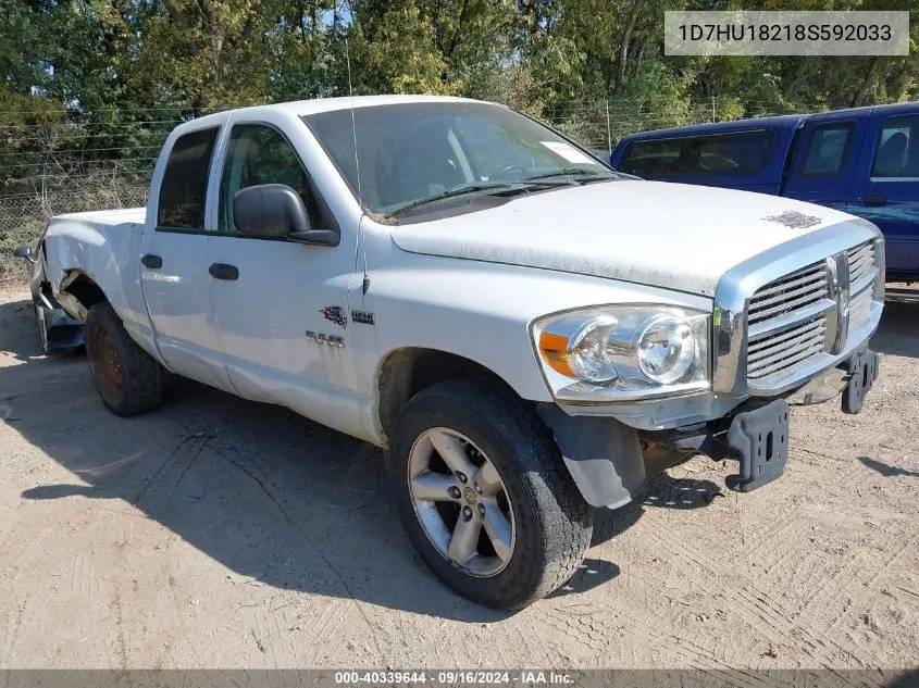 2008 Dodge Ram 1500 Slt VIN: 1D7HU18218S592033 Lot: 40339644