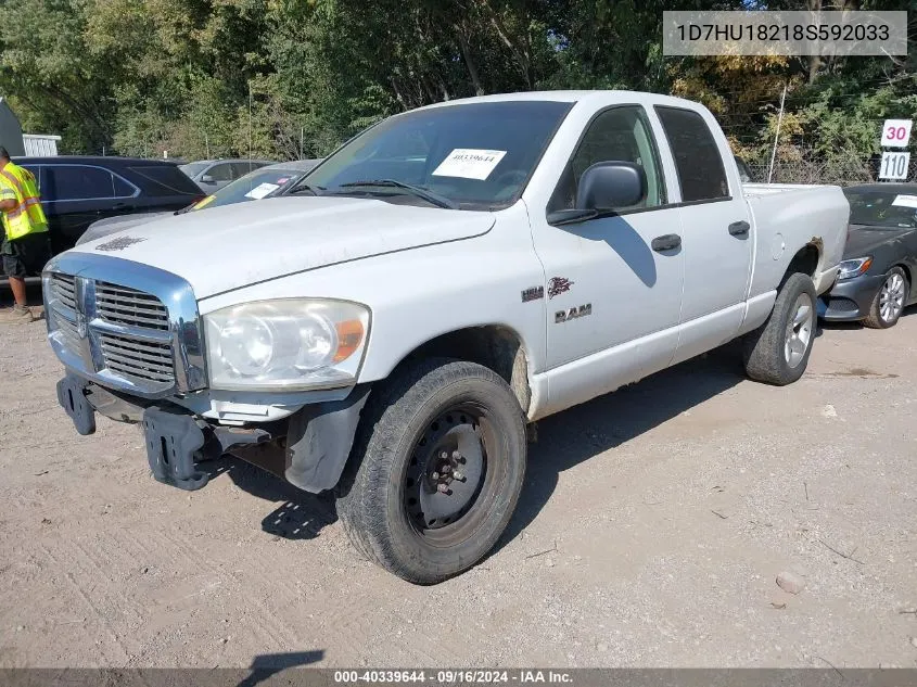 2008 Dodge Ram 1500 Slt VIN: 1D7HU18218S592033 Lot: 40339644