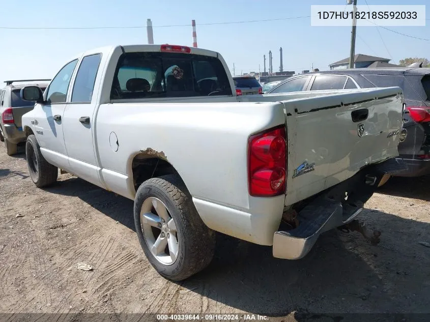 2008 Dodge Ram 1500 Slt VIN: 1D7HU18218S592033 Lot: 40339644