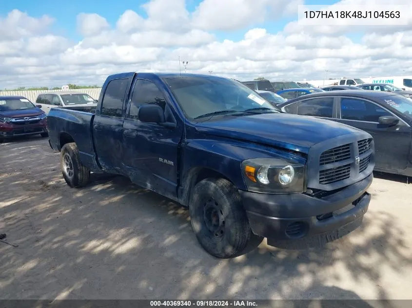 2008 Dodge Ram 1500 St VIN: 1D7HA18K48J104563 Lot: 40369340