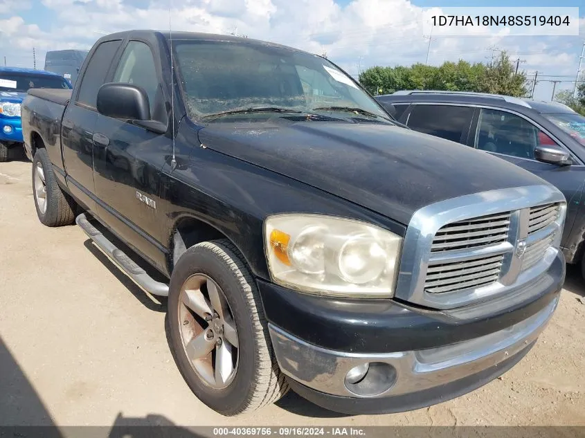 2008 Dodge Ram 1500 Slt VIN: 1D7HA18N48S519404 Lot: 40369756