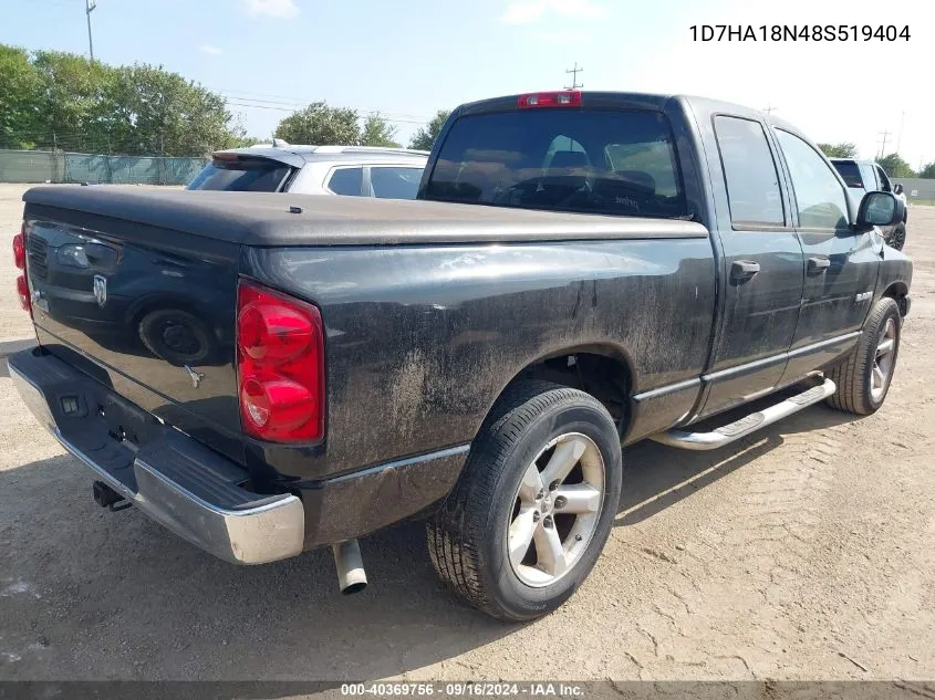 2008 Dodge Ram 1500 Slt VIN: 1D7HA18N48S519404 Lot: 40635229