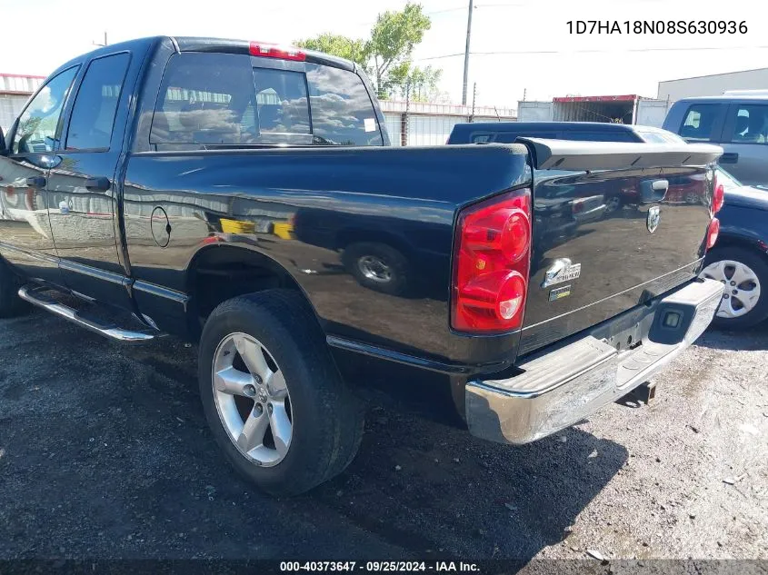 2008 Dodge Ram 1500 Slt VIN: 1D7HA18N08S630936 Lot: 40373647