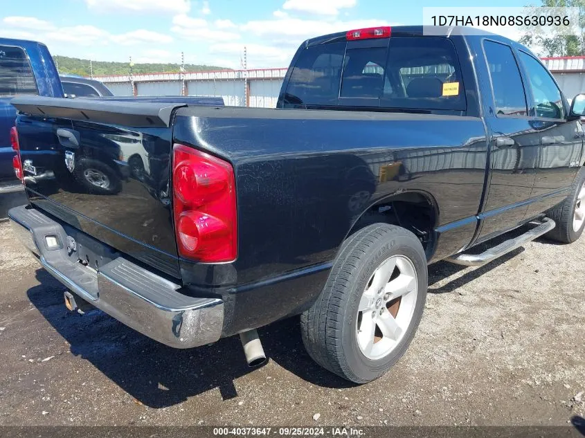 2008 Dodge Ram 1500 Slt VIN: 1D7HA18N08S630936 Lot: 40373647