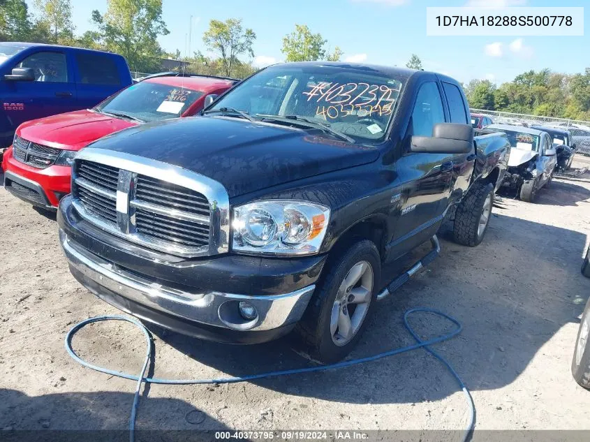 2008 Dodge Ram 1500 Slt VIN: 1D7HA18288S500778 Lot: 40373795