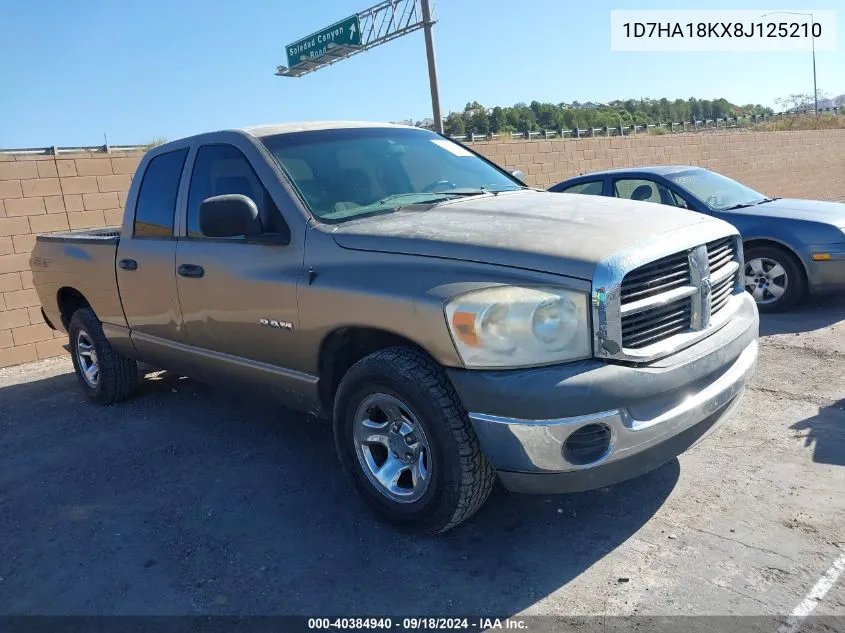 2008 Dodge Ram 1500 St VIN: 1D7HA18KX8J125210 Lot: 40384940