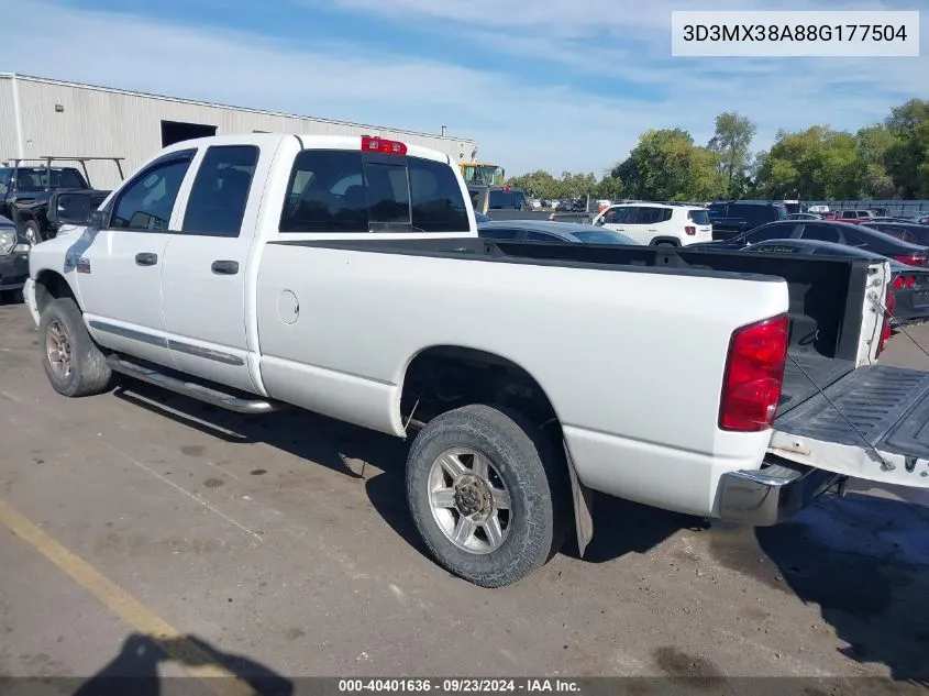 2008 Dodge Ram 3500 Laramie VIN: 3D3MX38A88G177504 Lot: 40401636