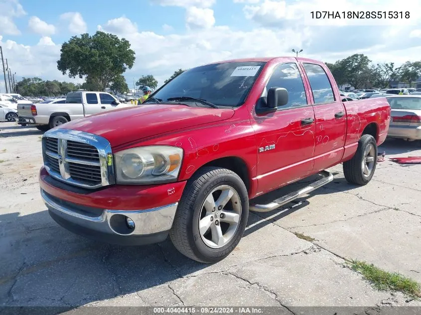 2008 Dodge Ram 1500 Slt VIN: 1D7HA18N28S515318 Lot: 40404415