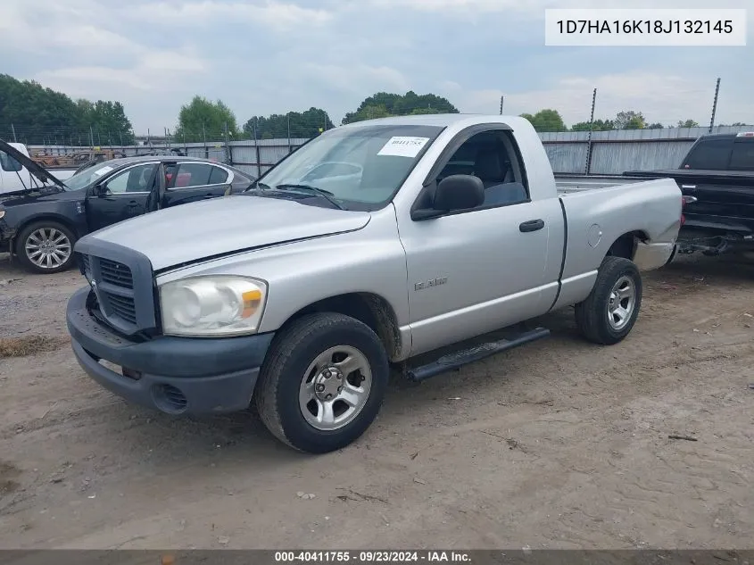 2008 Dodge Ram 1500 St/Sxt VIN: 1D7HA16K18J132145 Lot: 40411755