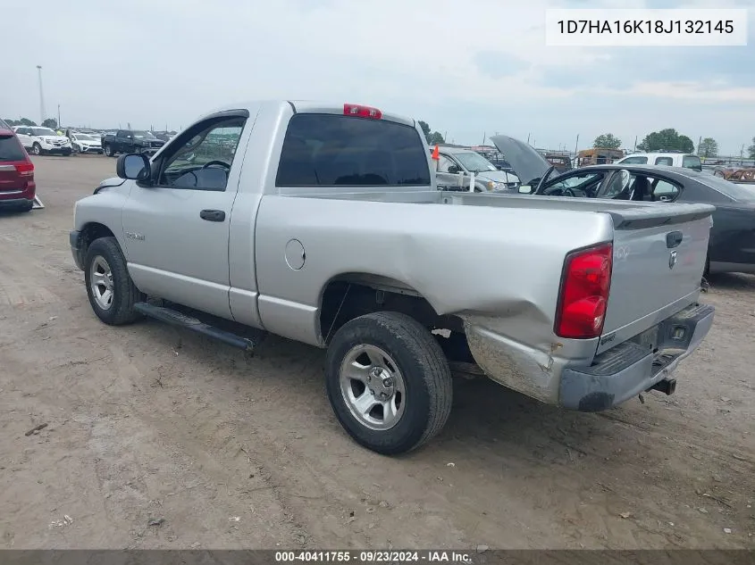 2008 Dodge Ram 1500 St/Sxt VIN: 1D7HA16K18J132145 Lot: 40411755