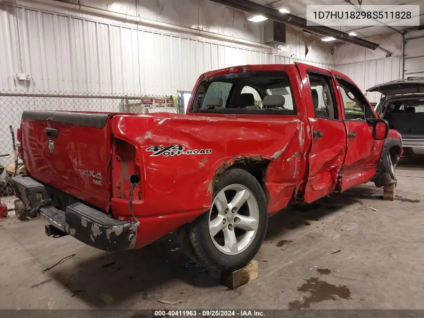 2008 Dodge Ram 1500 Slt VIN: 1D7HU18298S511828 Lot: 40411963