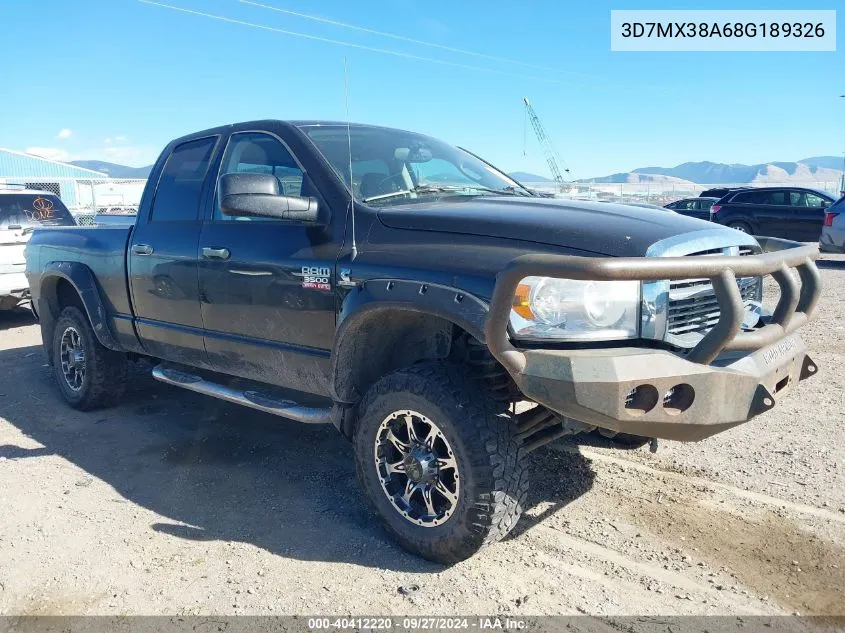 2008 Dodge Ram 3500 Slt VIN: 3D7MX38A68G189326 Lot: 40412220