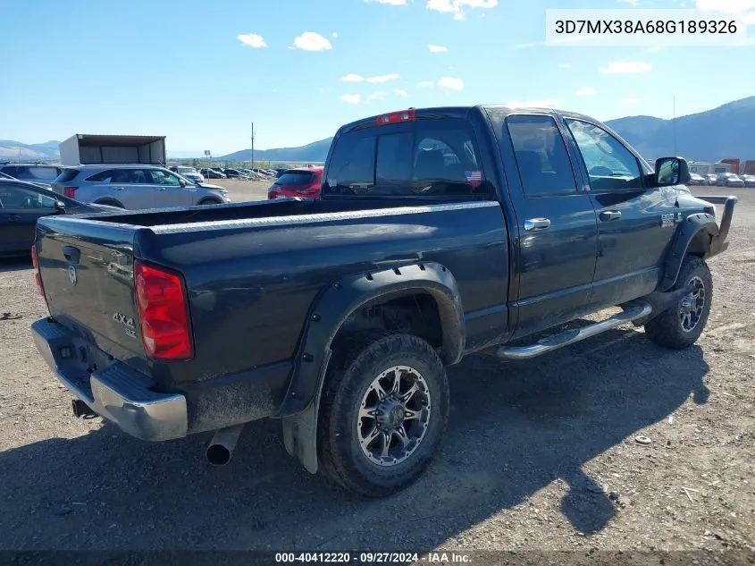 2008 Dodge Ram 3500 Slt VIN: 3D7MX38A68G189326 Lot: 40412220