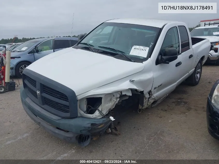 2008 Dodge Ram 1500 St/Slt VIN: 1D7HU18NX8J178491 Lot: 40412421